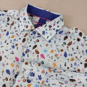 Visconti Black Large Mens Shirt Button Up Long Sleeve 21x27 **Fits A Small **